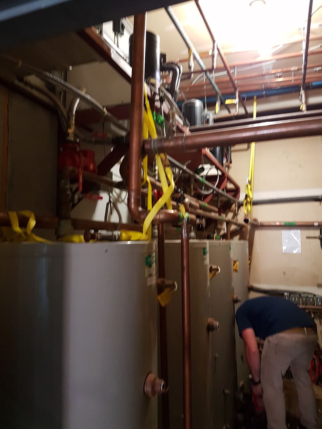 Mechanical room with copper piping